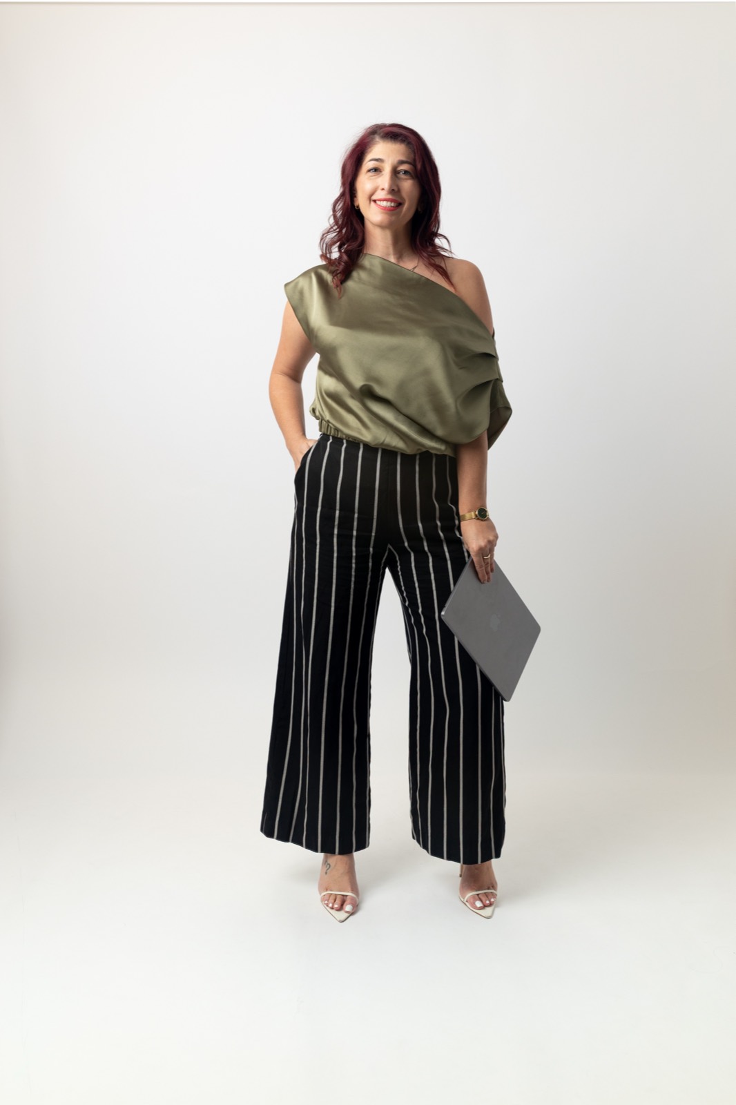 Cassandra Cadorin, founder of Command Centre, standing in the studio
